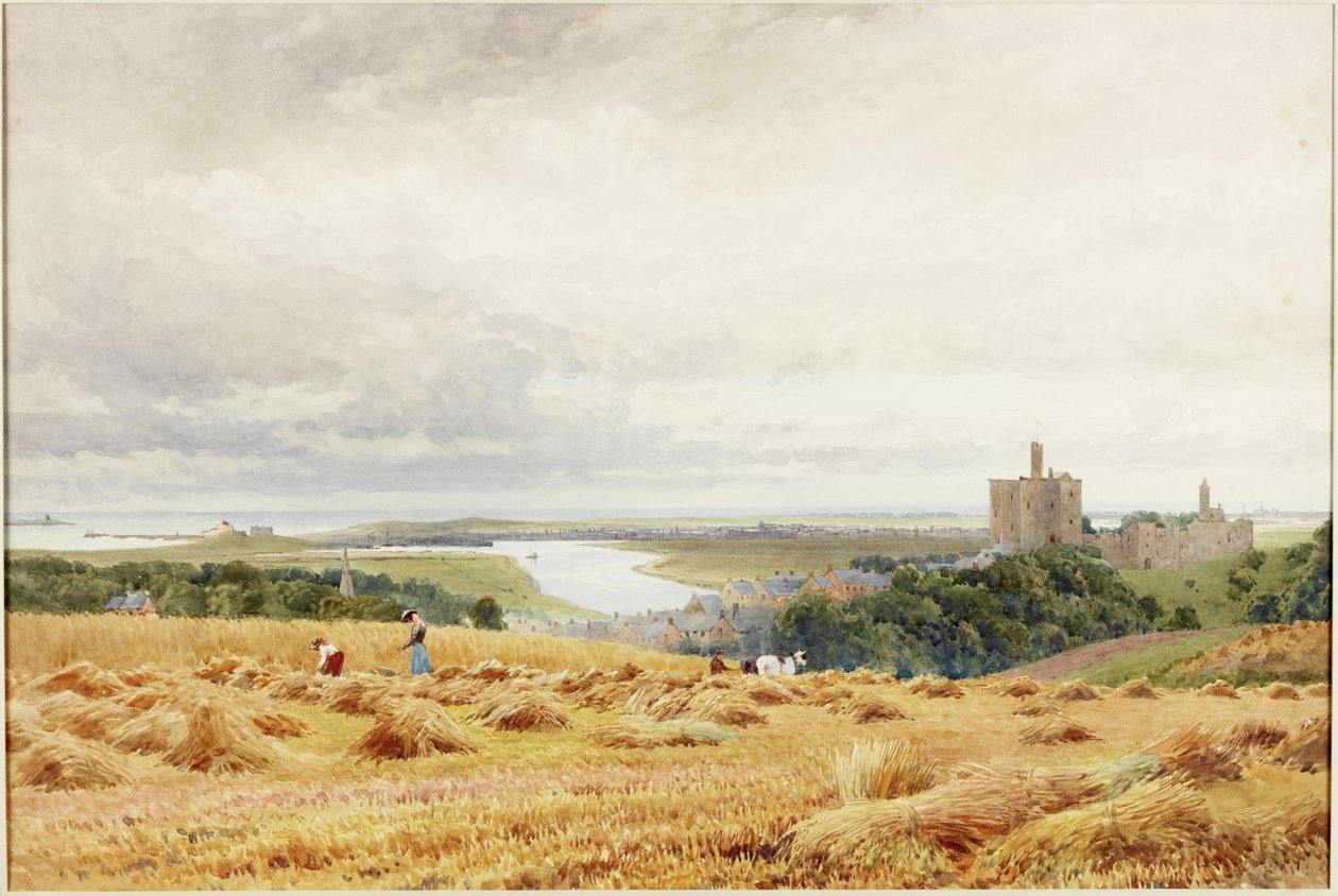 Warkworth Kalesi (kağıt üzerine sulu boya) by Harold Palmer