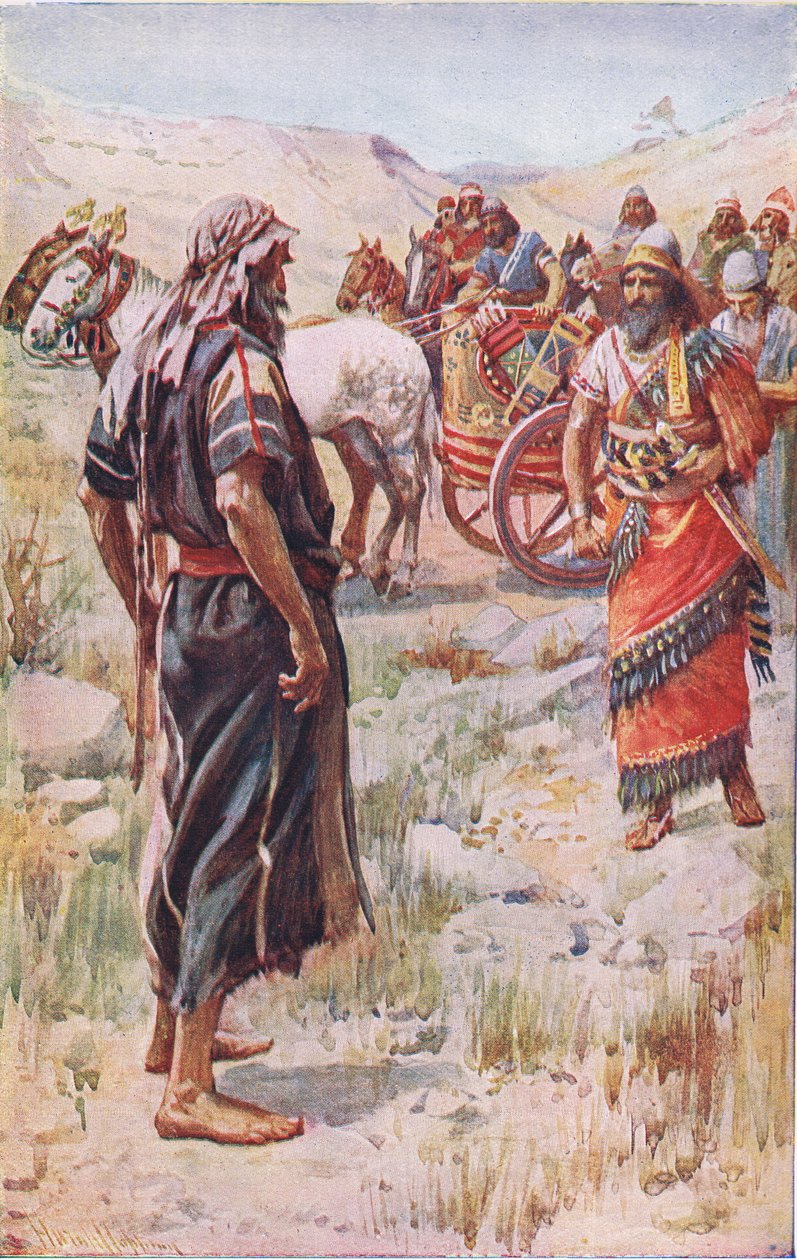 Elijah ve Ahab, Taç Dizisini Öğreten Resimlerden bir örnek , 1920 by Harold Copping