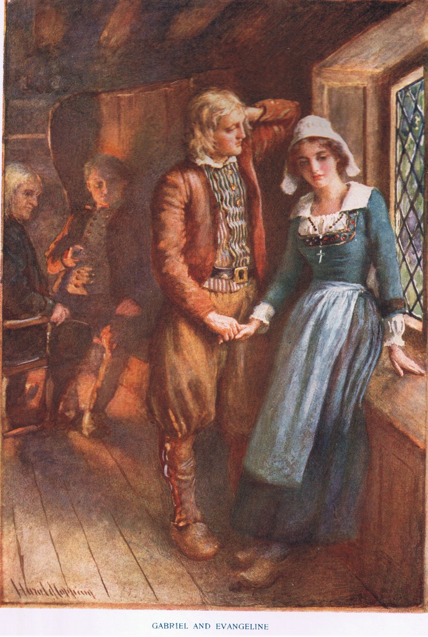 Gabriel ve Evangeline by Harold Copping