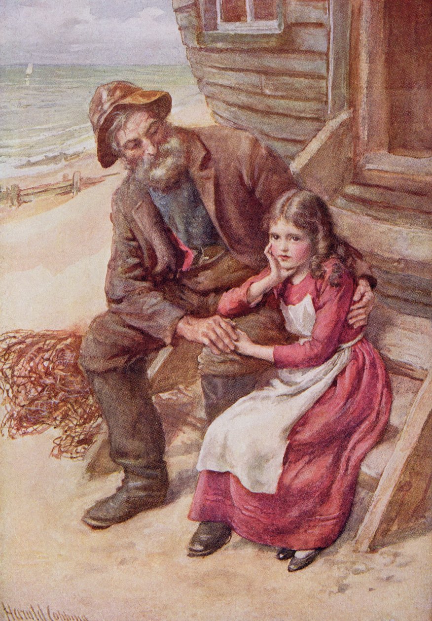 Peggotty ve Küçük Emily, B.W. mat by Harold Copping