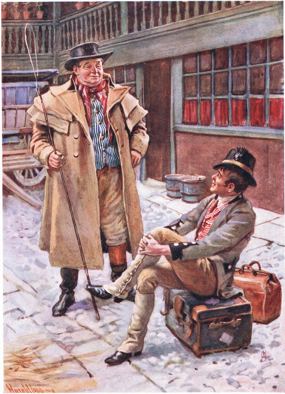 Sam Weller ve Babası, B.W. mat by Harold Copping