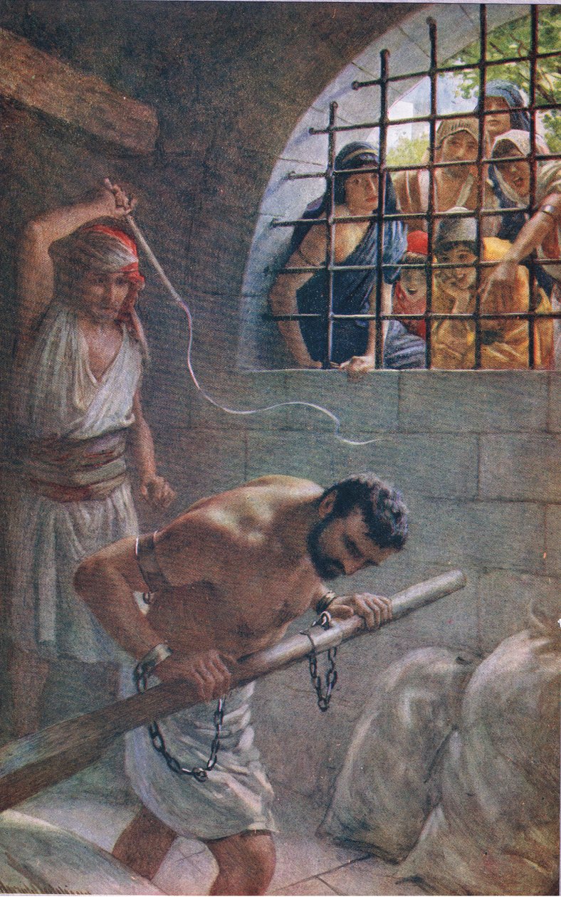 Samson, Taç Dizisini Öğreten Resimlerden Örnekleme, 1920 by Harold Copping
