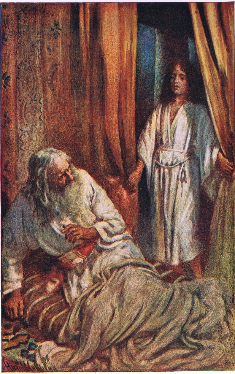 Samuel ve Eli, Taç Dizisini Öğreten Resimlerden bir örnek, 1920 by Harold Copping