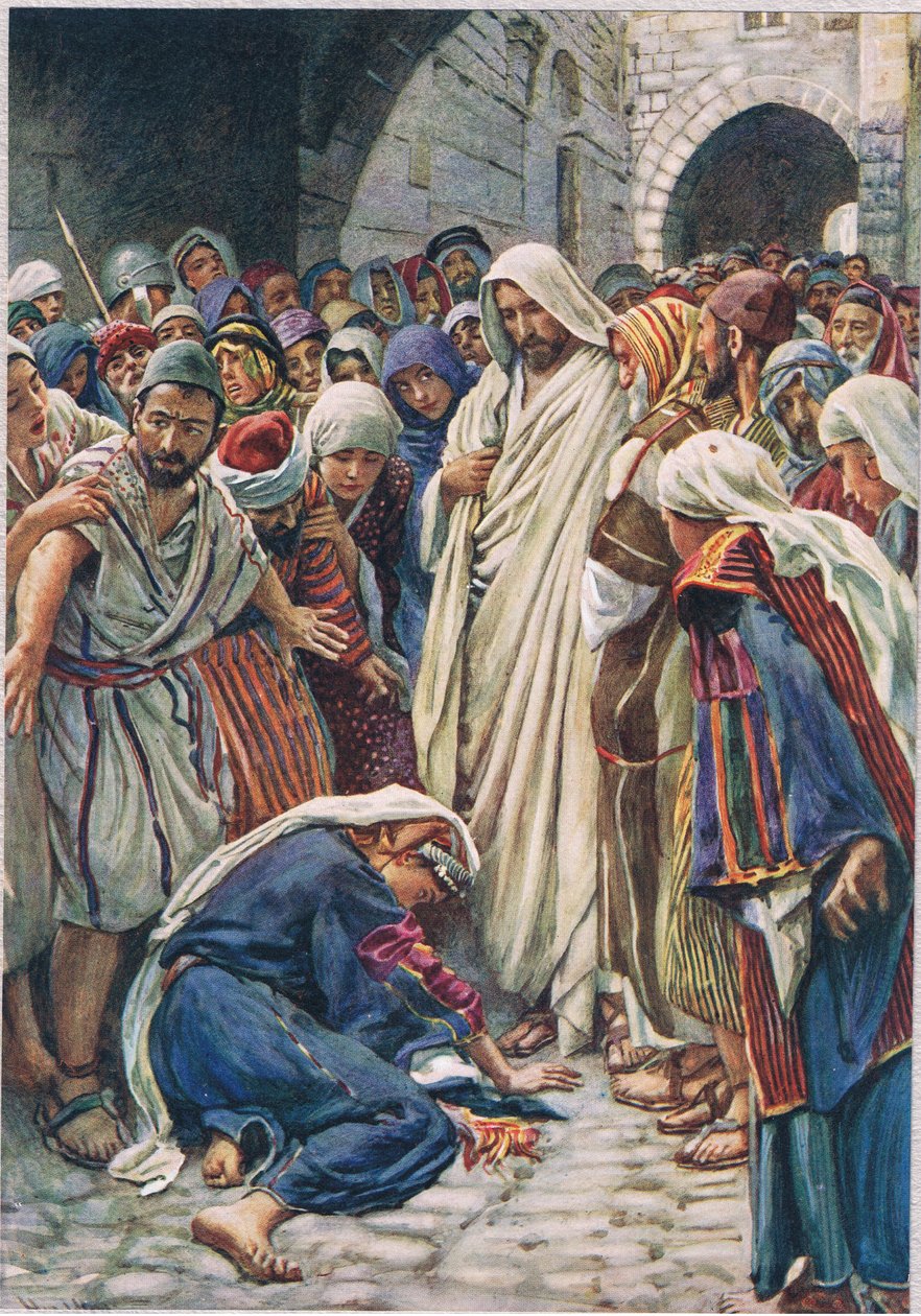 Giysisinin kenarına dokunan kadın, The Religion Tract Society tarafından yayınlanan 