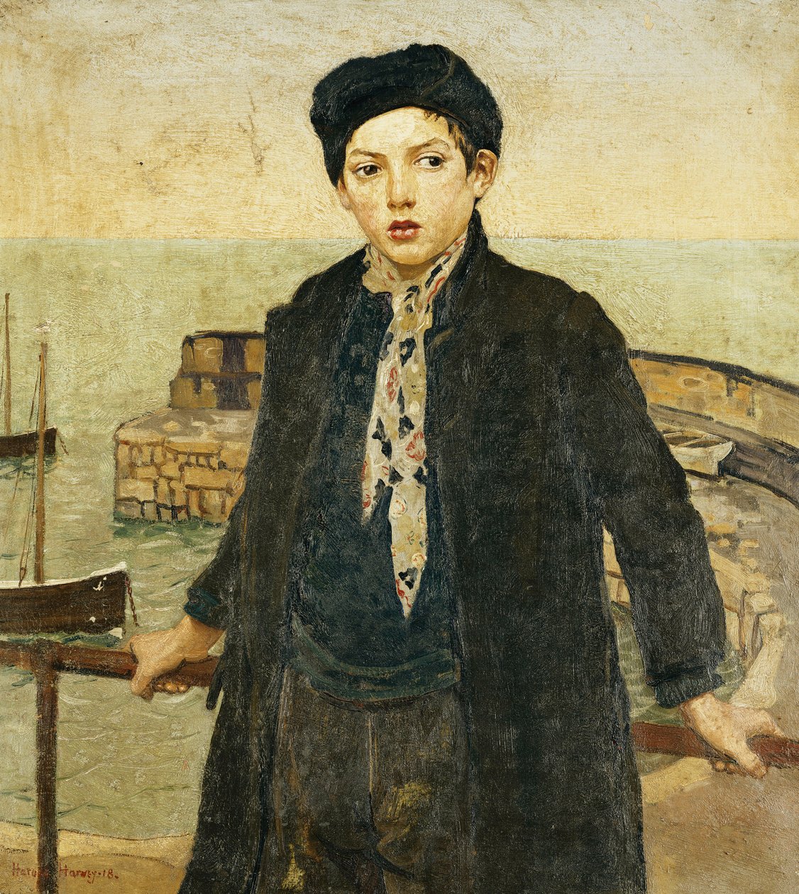 Liman kenarındaki çocuk by Harold Harvey