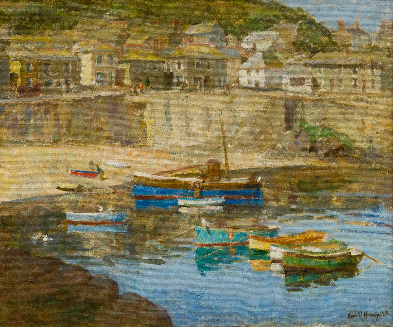 Fare Deliği Limanı, c.1920 (tuval üzerine yağlı boya) by Harold Harvey
