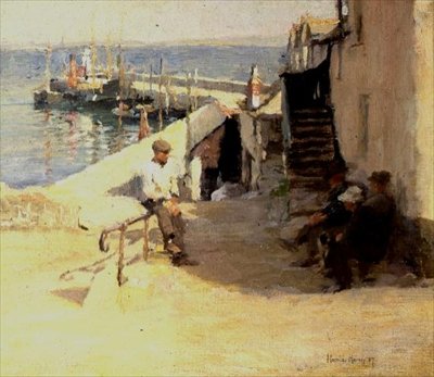 Newlyn Sokak Sahnesi by Harold Harvey