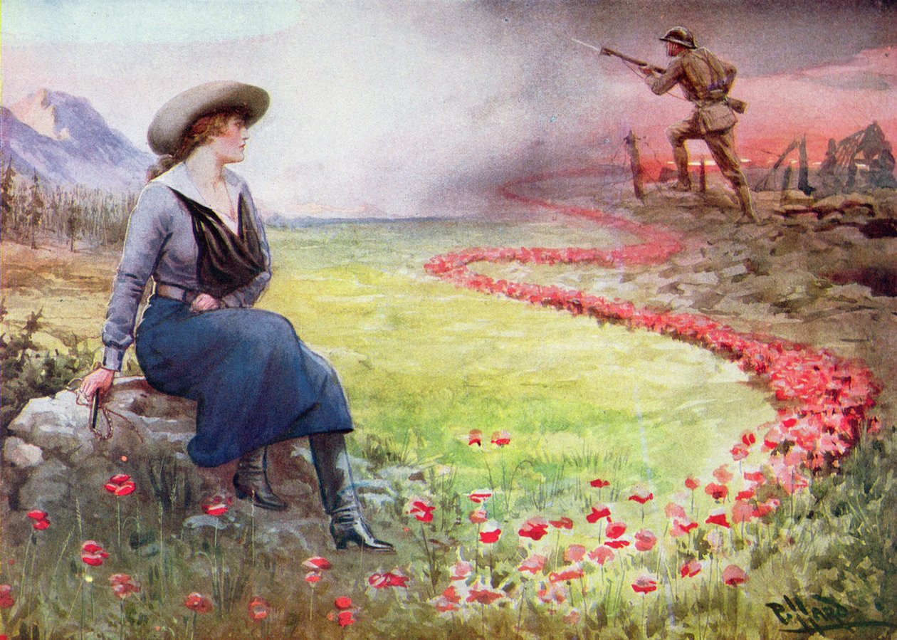 İnce Kırmızı Çizgi (renkli lito) by Harold Hume Piffard