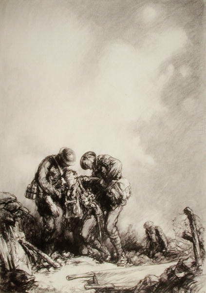 Sedye Taşıyıcıları (kağıt üzerine kurşun kalem) by Harold James Mowat