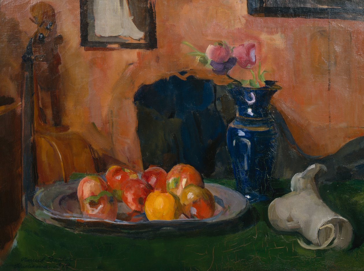 Meyve tabağı ile natürmort by Harriet Backer
