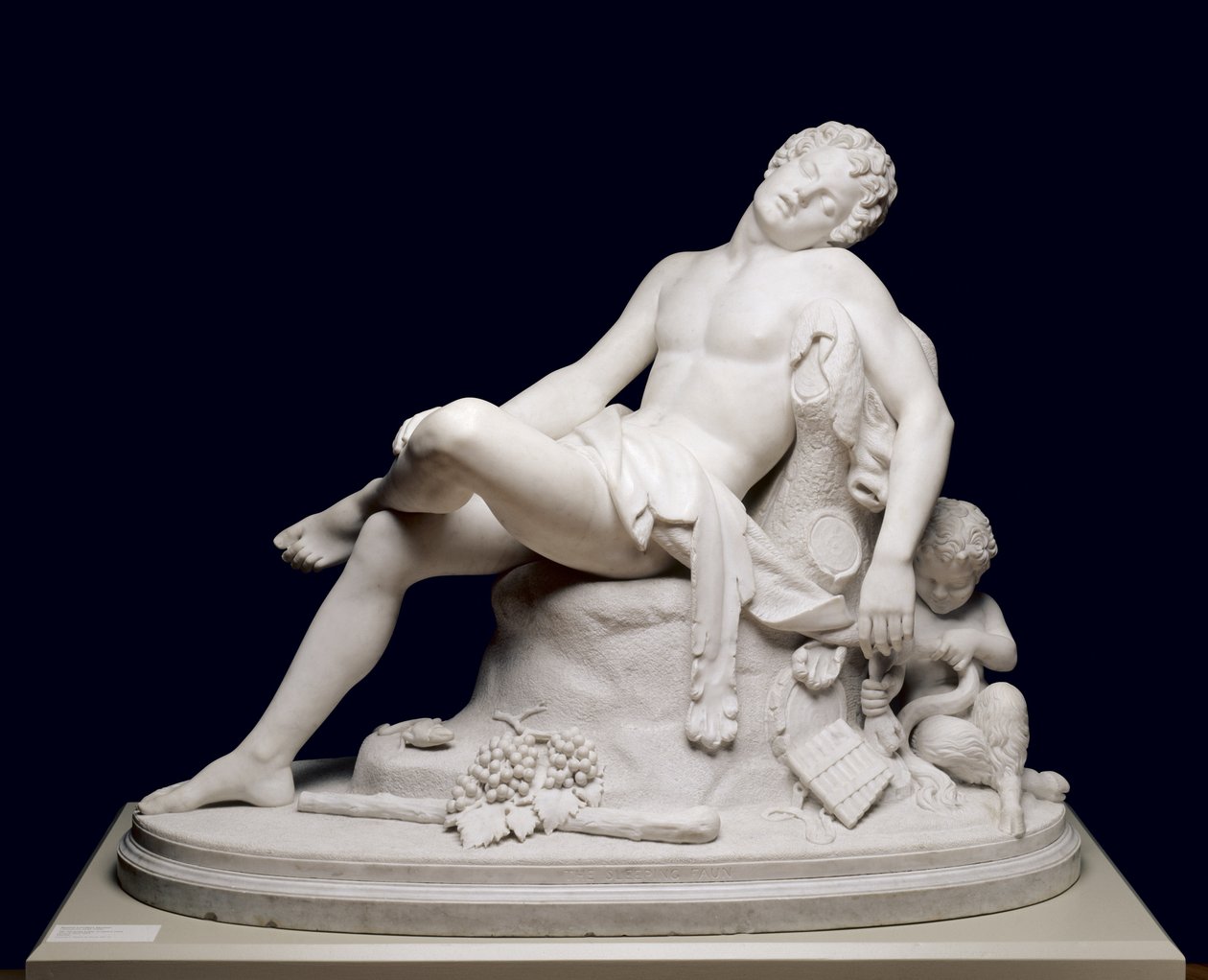 1864 modelli Uyuyan Faun, oyulmuş c. 1870. by Harriet Goodhue Hosmer