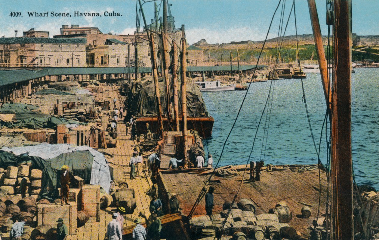 Rıhtım Sahnesi, Havana, Küba, 1910 by Harris Bros and Co