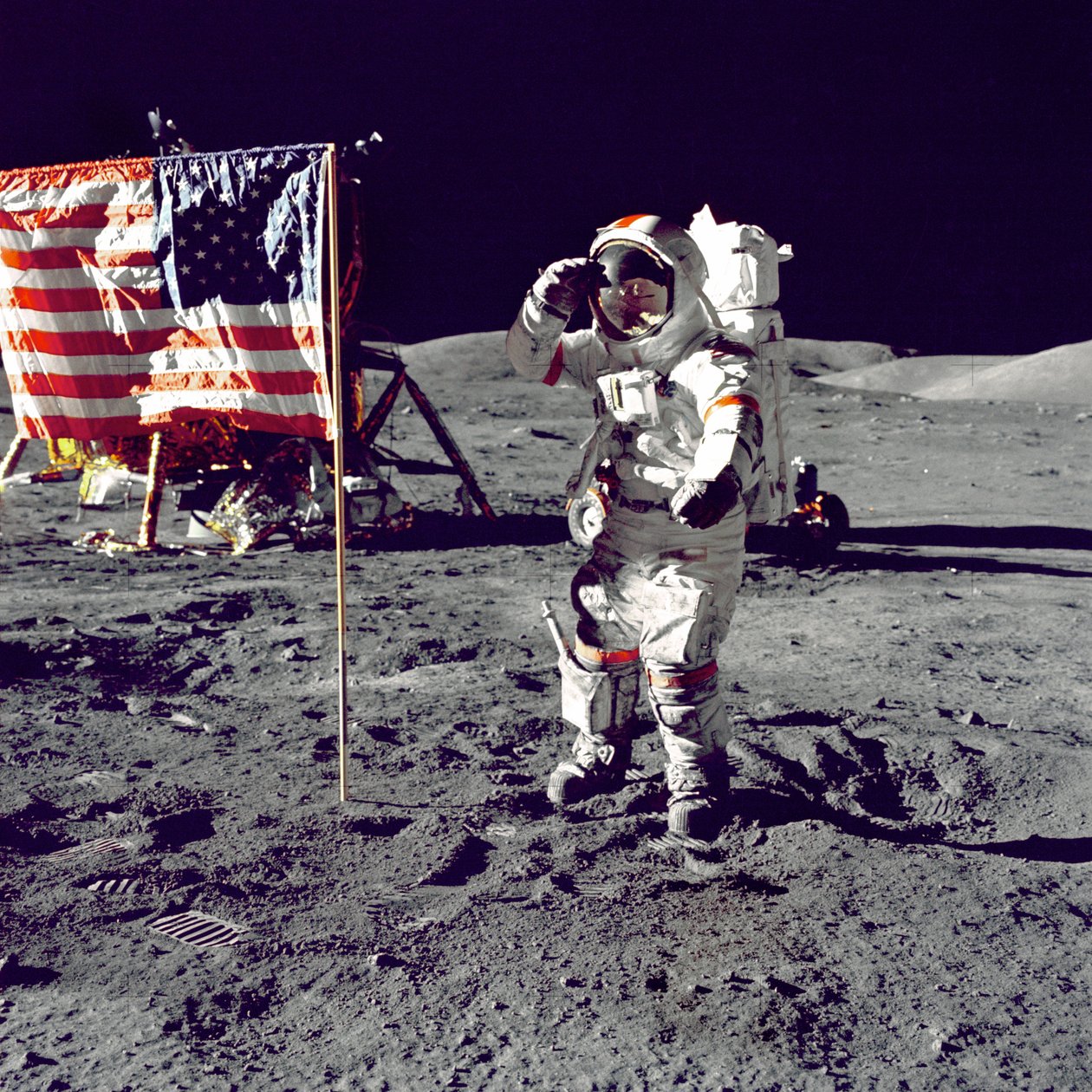 Cernan Atlama Selamı Bayrağı, 1972. by Harrison Schmitt