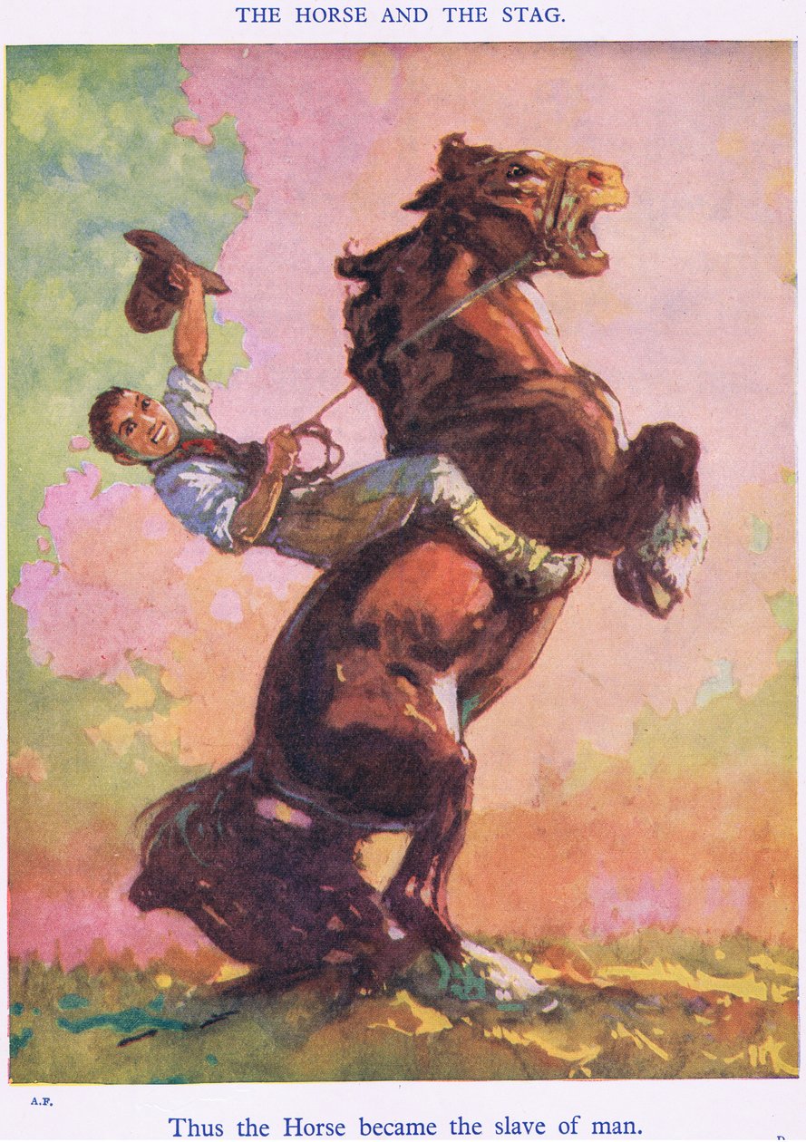 Böylece at insanın kölesi oldu (Attan ve Geyikten) by Harry (1878 1950) Rountree