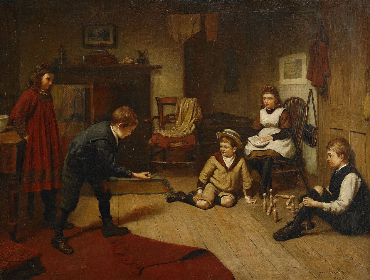 İç Mekanda Oynayan Çocuklar, 1893 by Harry Brooker
