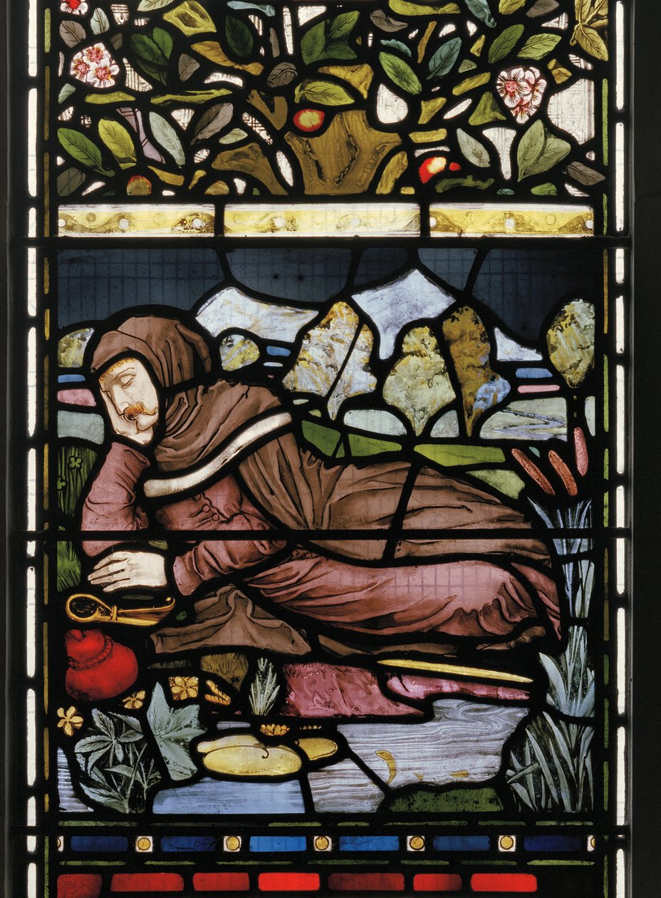 Şair Langland Uyuyor, Piers Ploughman, 1873 (vitray) by Harry Burrow