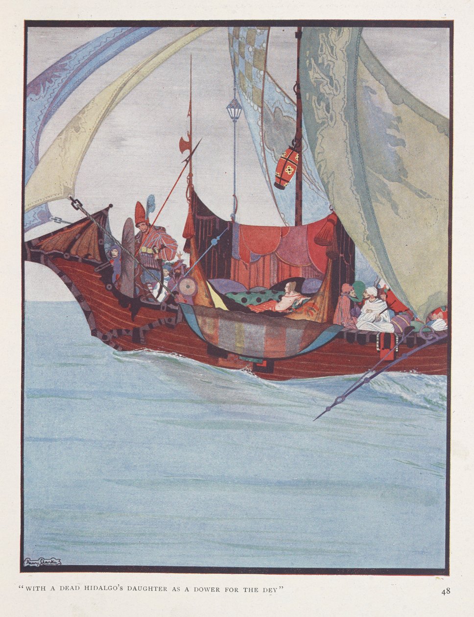 Kaptanların Bir Baladı. "Dey için çeyiz olarak ölü bir Hidalgo'nun kızıyla" by Harry Clarke