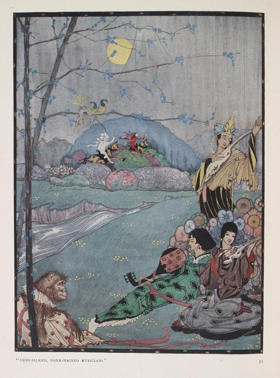 Arabistan. "Yarı ipeksi esmer müzisyenler" by Harry Clarke