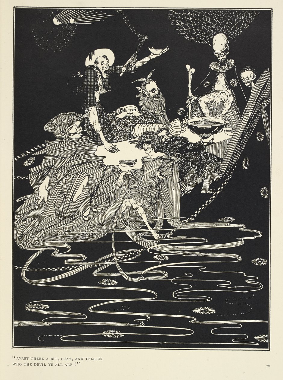 Oraya biraz bakın ve bize hepinizin kim olduğunu söyleyin diyorum!'. Kral Pest'in hikayesinden. by Harry Clarke