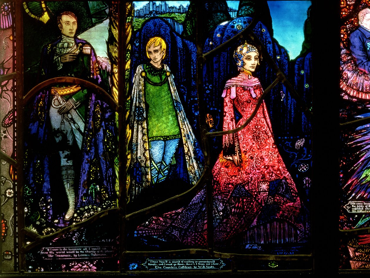 Cenevre Penceresinden Lennox Robinson (1886-1958) tarafından yazılan The Dreamers ve W.B. Yeats (1865-1939) by Harry Clarke