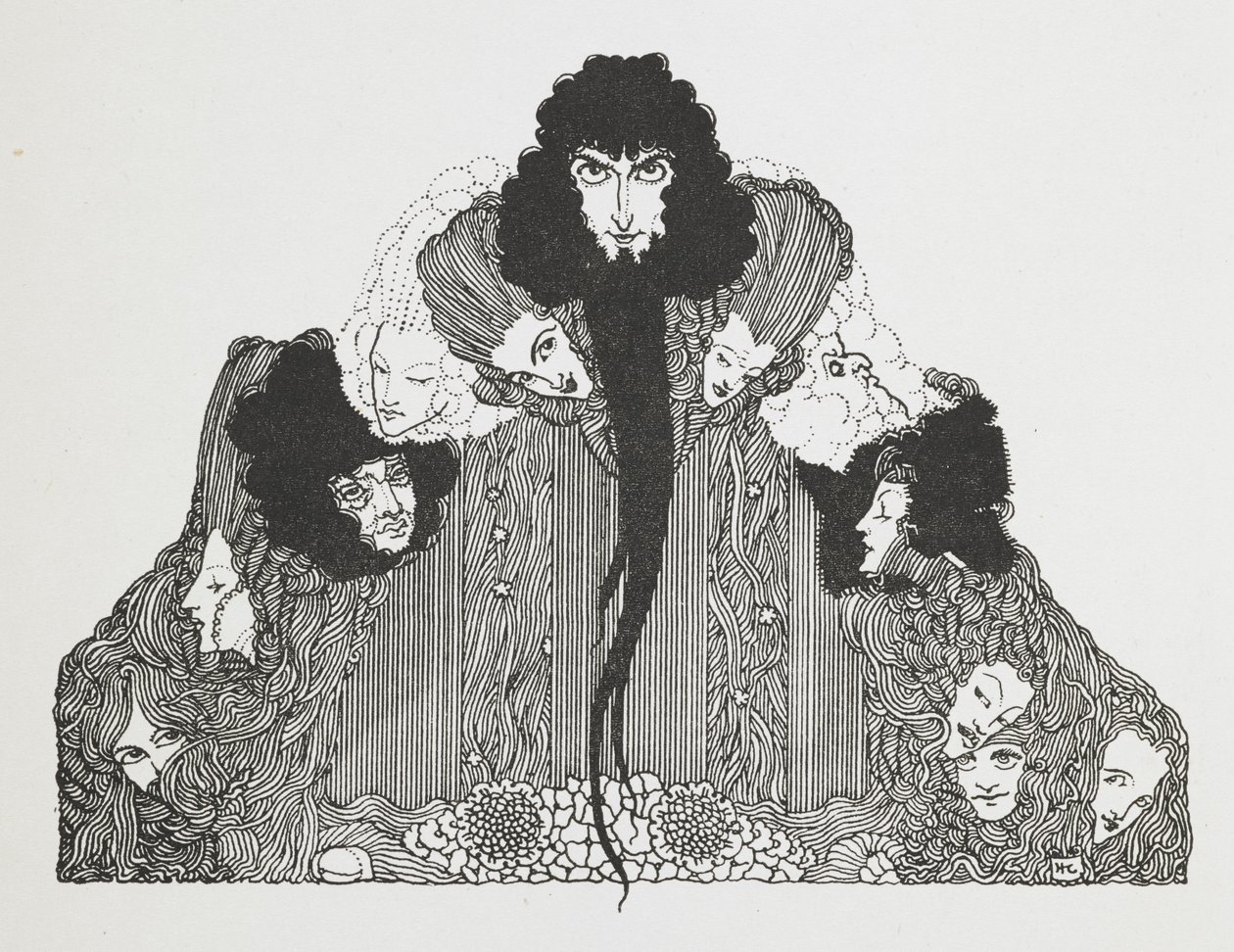 Mavi Sakal'ın illüstrasyonu. by Harry Clarke