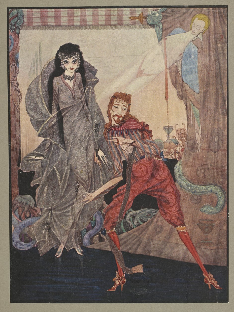 Leydi Ligeia. "Ligeia", Edgar Allan Poe'nun kısa öyküsüdür. Hikaye, isimsiz bir anlatıcı ile kuzguni saçlı güzel ve zeki bir kadın olan karısı Ligeia'yı takip ediyor. Hastalanır, "The Conqueror Worm"u besteler ve Joseph Glanvi&# by Harry Clarke