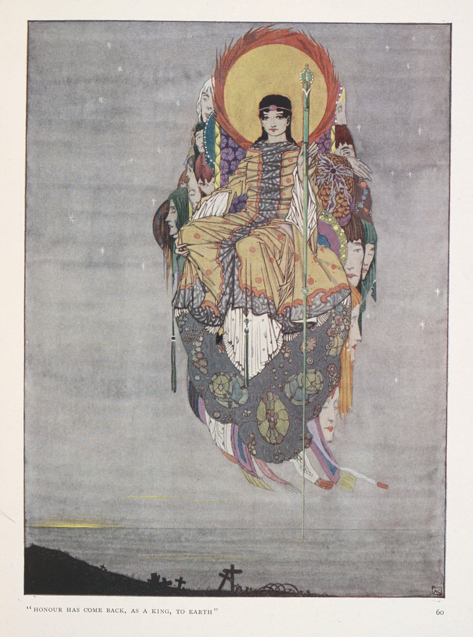 Ölü. "Onur bir kral olarak yeryüzüne geri döndü" by Harry Clarke