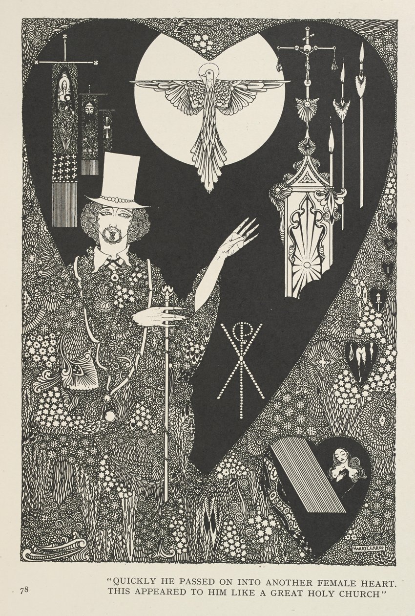Talih Galoşları. Hızla başka bir Kadın Kalbine geçti. Bu ona büyük bir Kutsal Kilise gibi göründü. by Harry Clarke