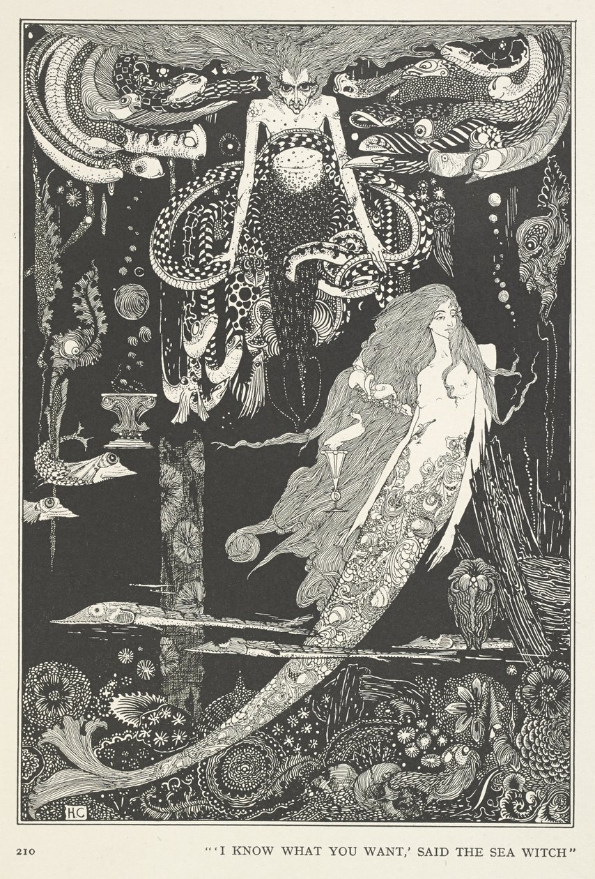 Küçük Deniz Kızı. "Ne istediğini biliyorum," dedi Deniz Cadısı. by Harry Clarke