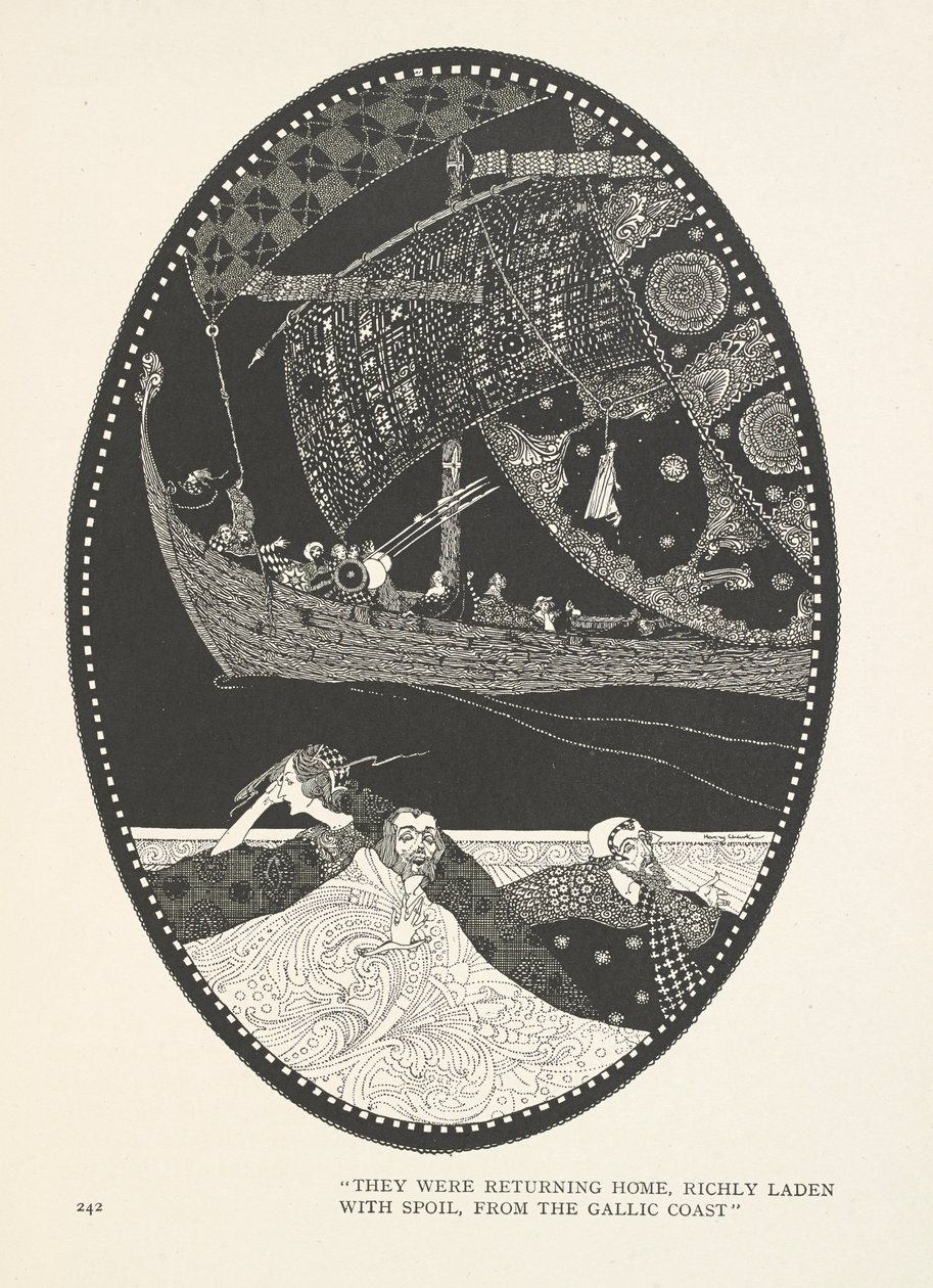 Bataklık Kralının Kızı. Galya Sahili'nden zengin bir ganimet yüklü olarak evlerine dönüyorlardı. by Harry Clarke