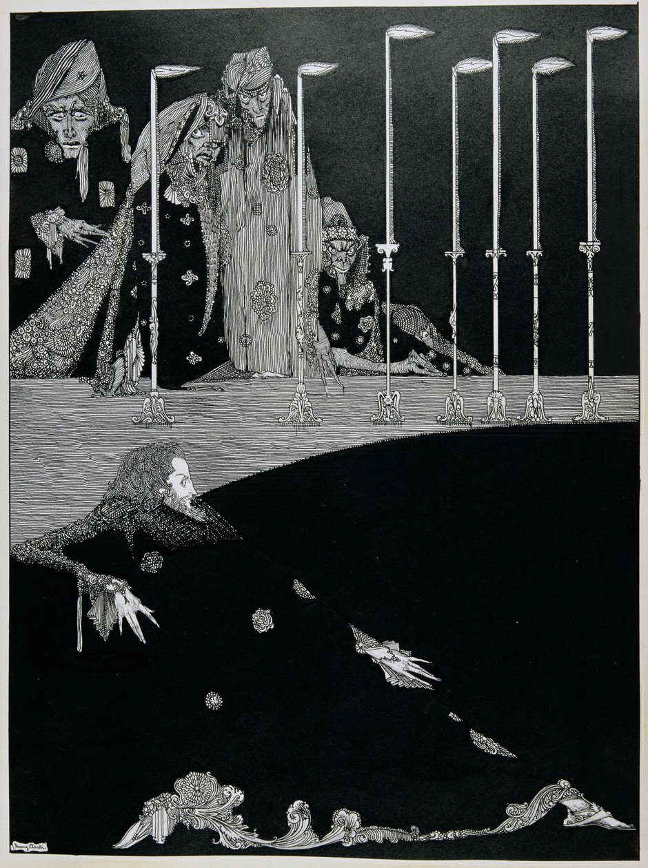 Çukur ve Sarkaç, c.1923 (kalem ve mürekkep) by Harry Clarke