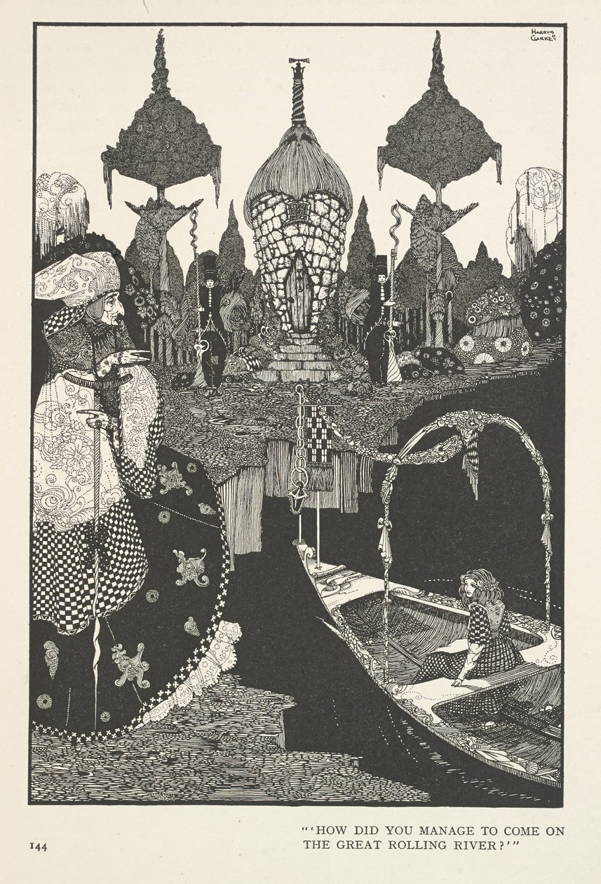Kar Kraliçesi. Büyük dalgalı nehre gelmeyi nasıl başardın? by Harry Clarke