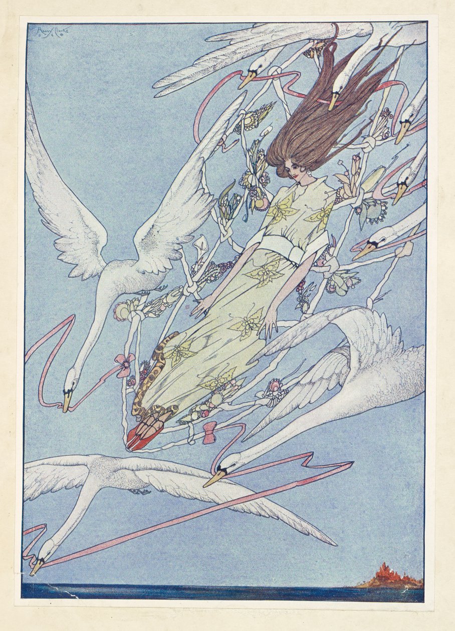 Vahşi Kuğular. Bütün gün havada uçtular. by Harry Clarke