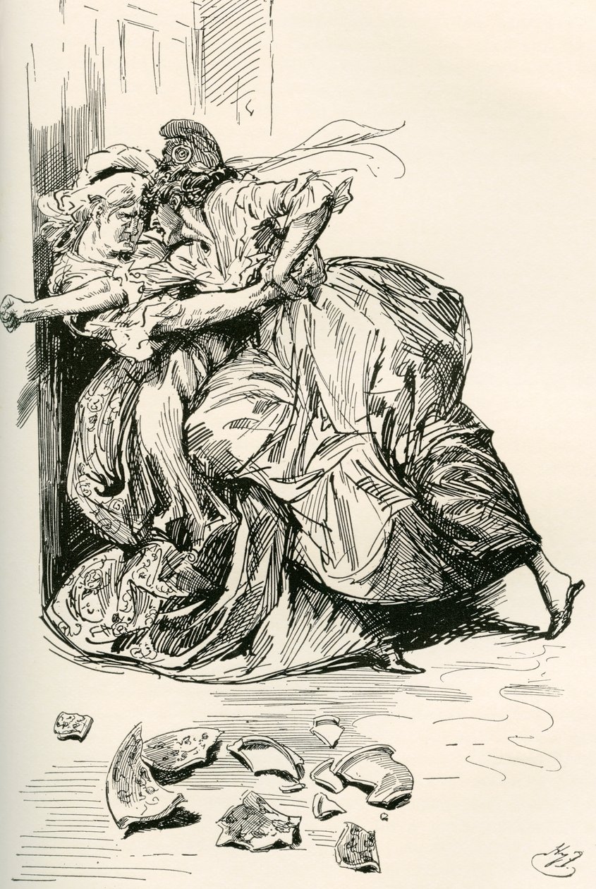 Charles Dickens'ın İki Şehrin Hikayesi Romanı için İllüstrasyon by Harry Furniss