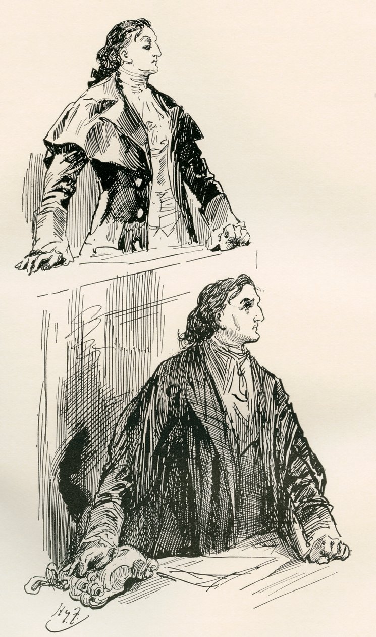 Charles Dickens'ın İki Şehrin Hikayesi Romanı için İllüstrasyon by Harry Furniss