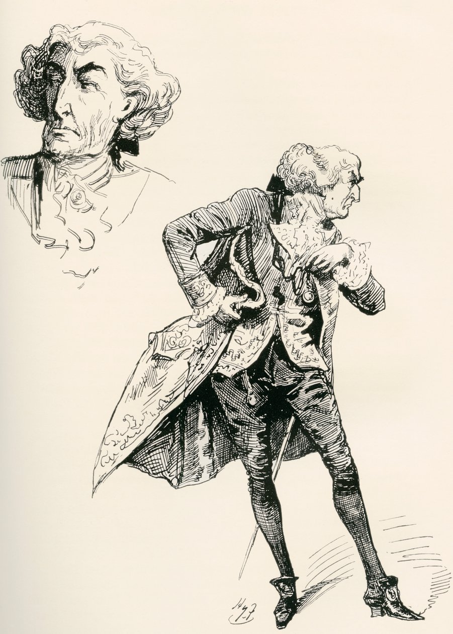 Charles Dickens'ın İki Şehrin Hikayesi Romanı için İllüstrasyon by Harry Furniss