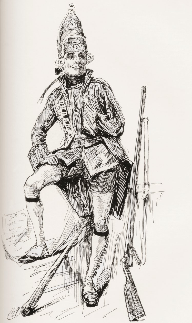 Charles Dickens'ın romanı Barnaby Rudge için İllüstrasyon by Harry Furniss