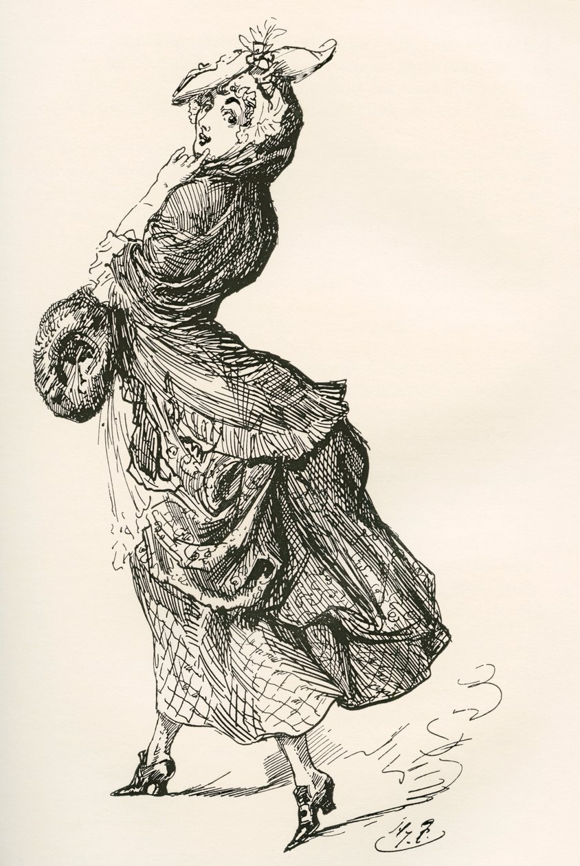 Charles Dickens'ın Barnaby Rudge romanı için illüstrasyon by Harry Furniss