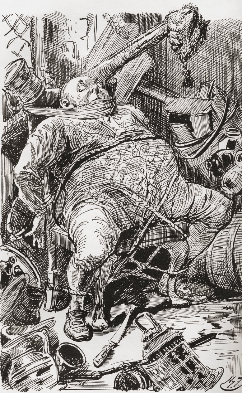 Charles Dickens'ın romanı Barnaby Rudge için İllüstrasyon by Harry Furniss