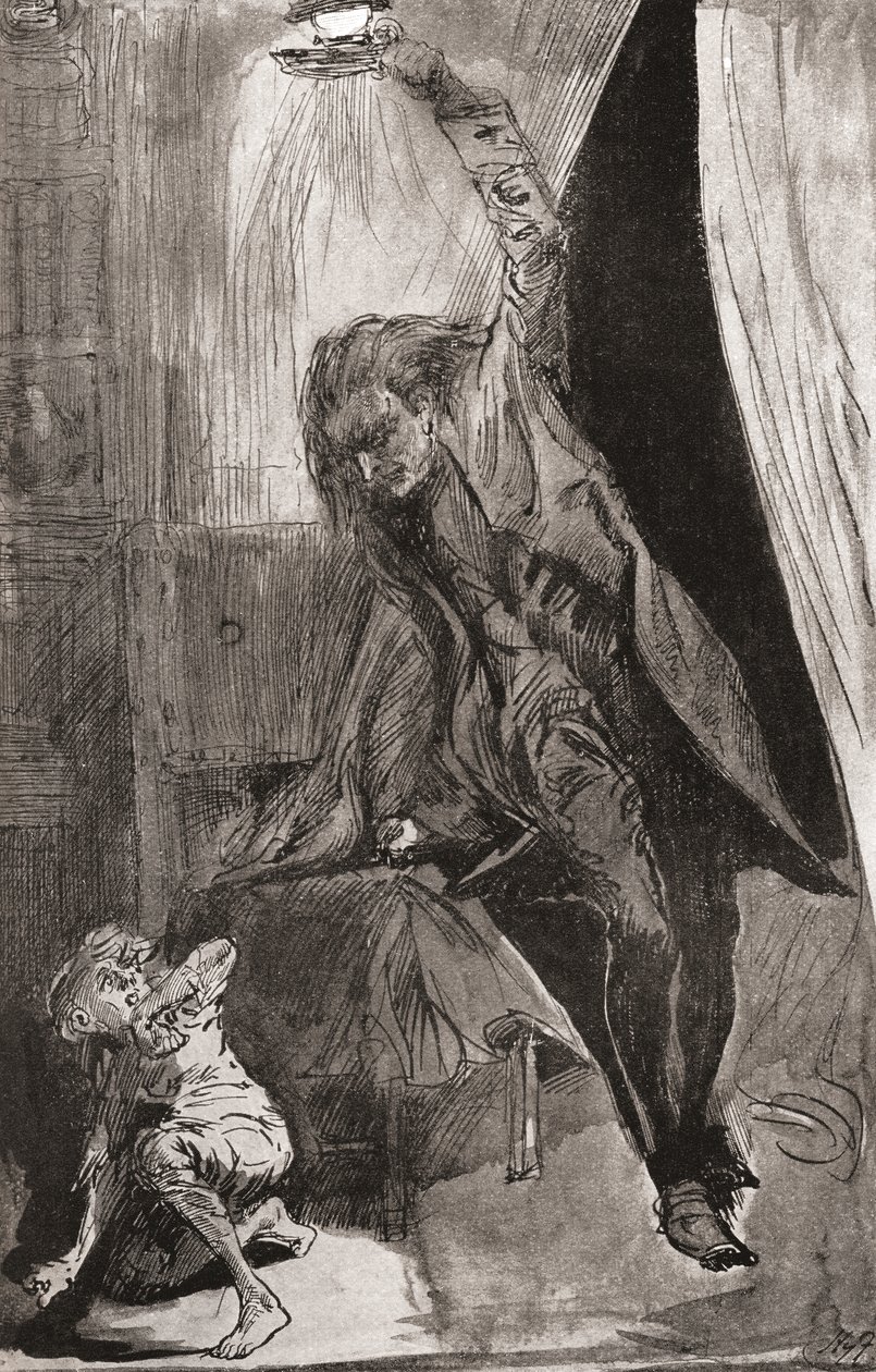 Charles Dickens'ın The Ghost's pazarlığı romanı için illüstrasyon by Harry Furniss