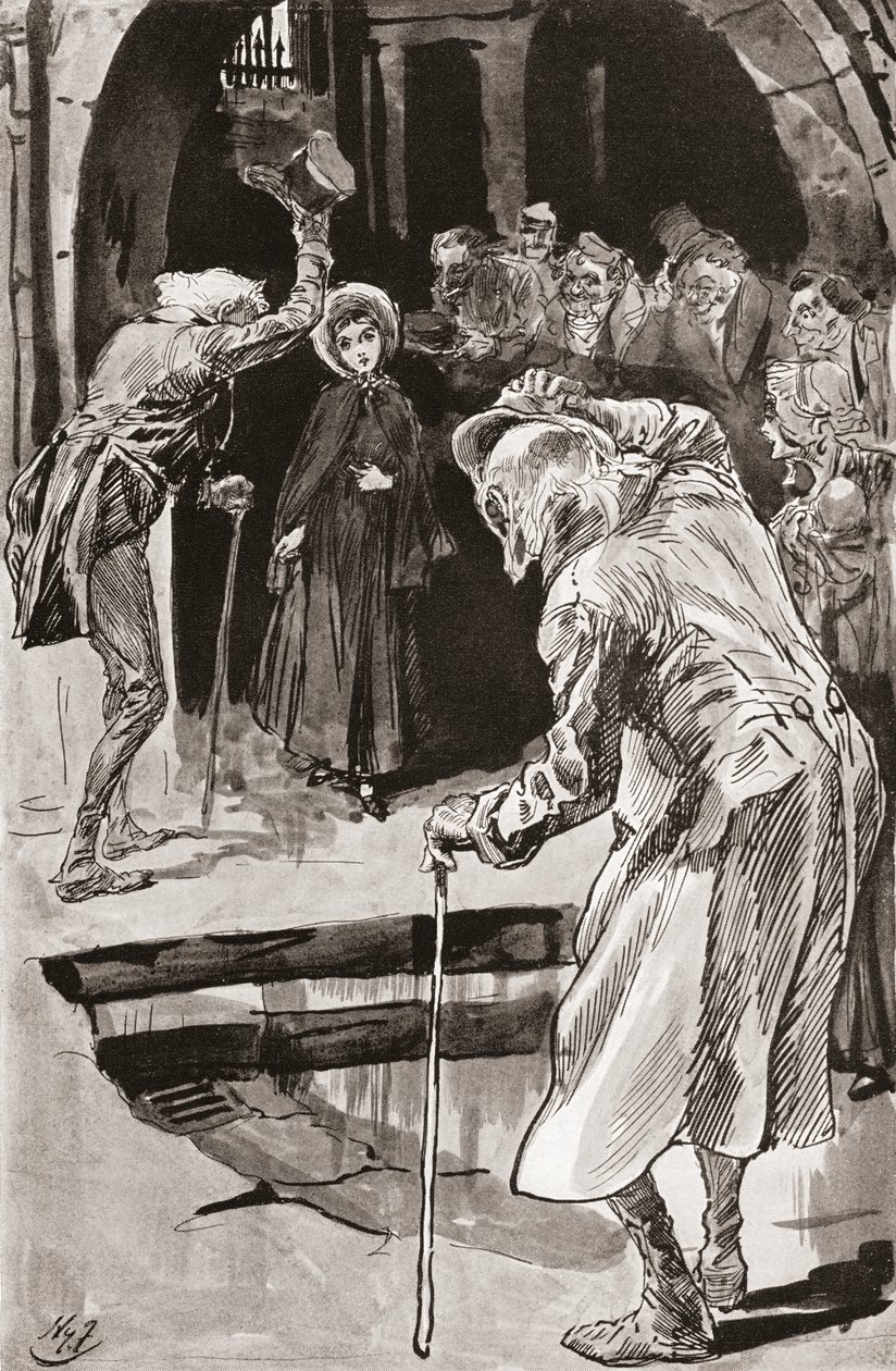 Küçük Dorrit. The Testimonial Edition'dan Charles Dickens romanı Little Dorrit için Harry Furniss'in illüstrasyonu, 1910'da yayınlandı. by Harry Furniss