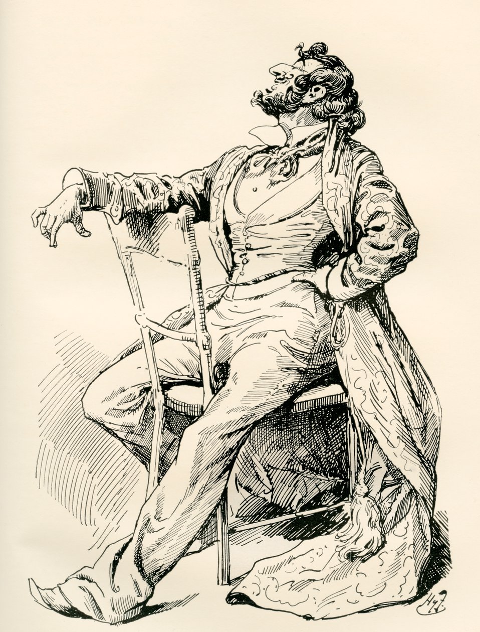 Bay Alfred Mantalini. The Testimonial Edition'dan Charles Dickens romanı Nicholas Nickleby için Harry Furniss'in çizimi, 1910'da yayınlandı. by Harry Furniss