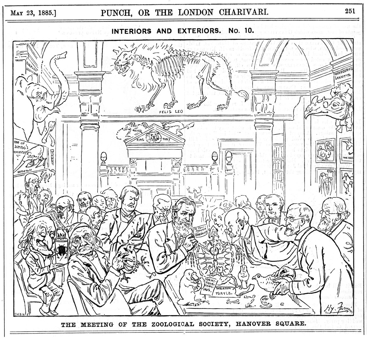 Kraliyet Zooloji Derneği Toplantısı, Hanover Meydanı, Londra, 1885 by Harry Furniss