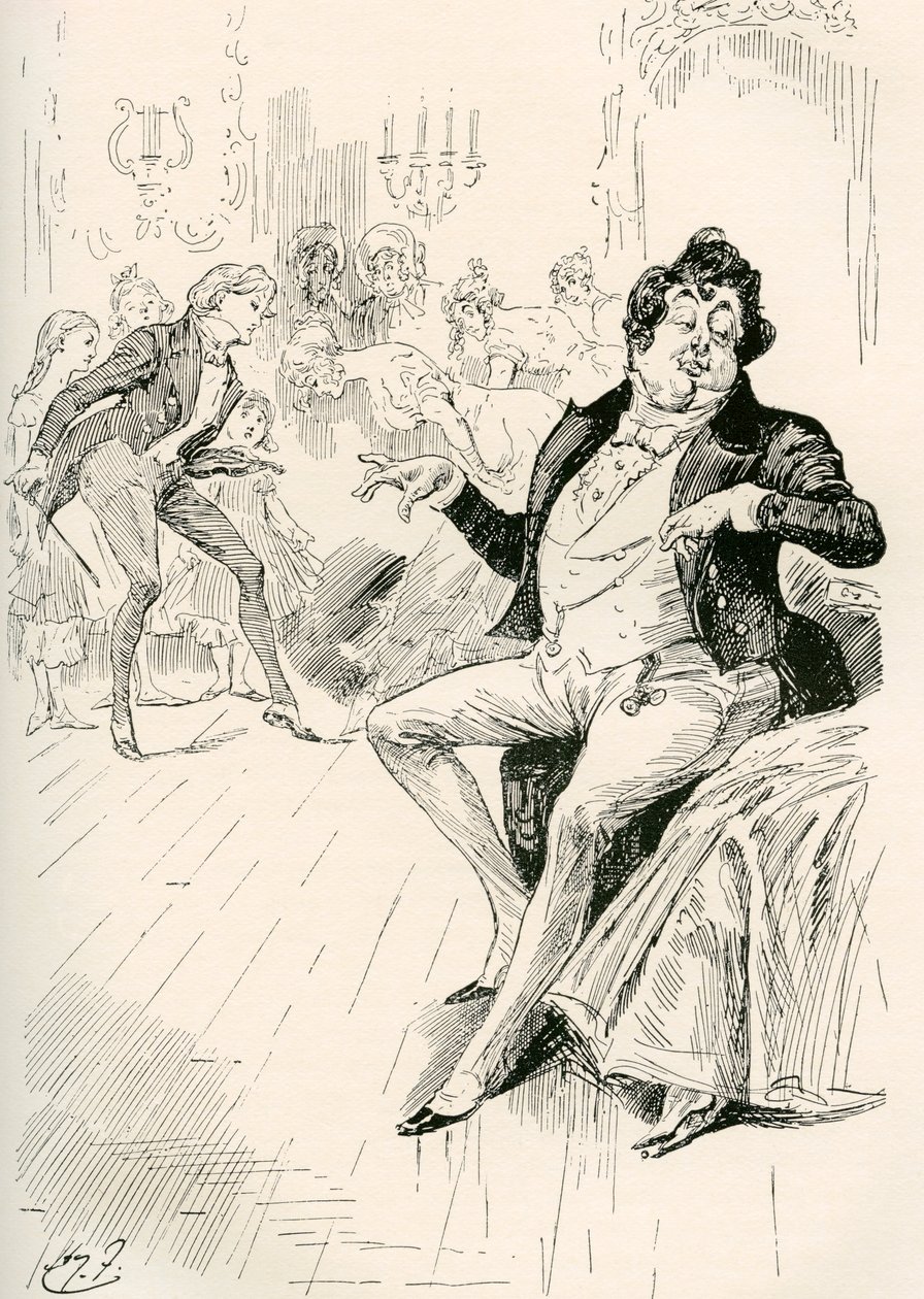 Turveydrops, Senior ve Junior. Charles Dickens'ın Kasvetli Ev romanı için Harry Furniss'in çizimi, The Testimonial Edition'dan, 1910'da yayınlandı. by Harry Furniss