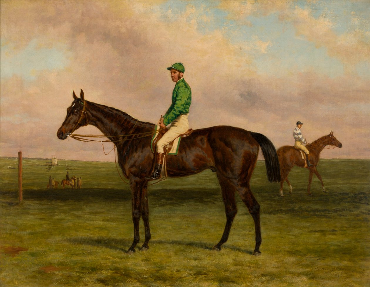 Jokey Up ile Galopin, 1875 dolayları (tuval üzerine yağlı boya) by Harry Hall