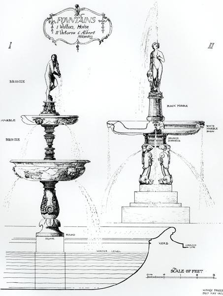 Çeşmeler, Wilton House, Wiltshire ve Victoria ve Albert Müzesi, Londra by Harry Inigo Triggs