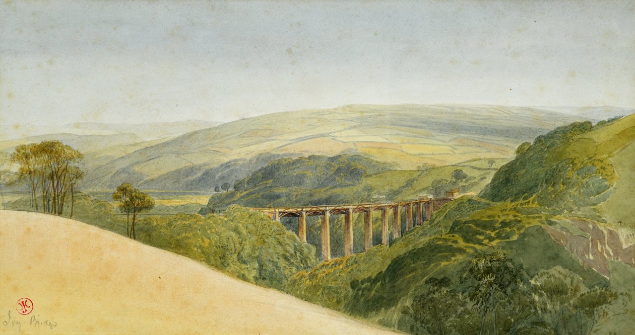 Ivy Bridge, 1850 dolayları (kağıt üzerine suluboya) by Harry John Johnson