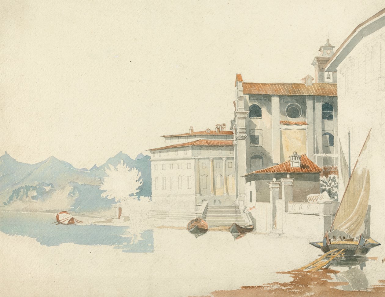 Bir İtalyan Gölünün Kıyısında by Harry John Johnson