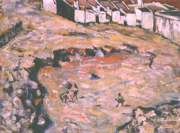 The Cricket Match (sert tahtada yağ) by Harry Stratford Caldecott