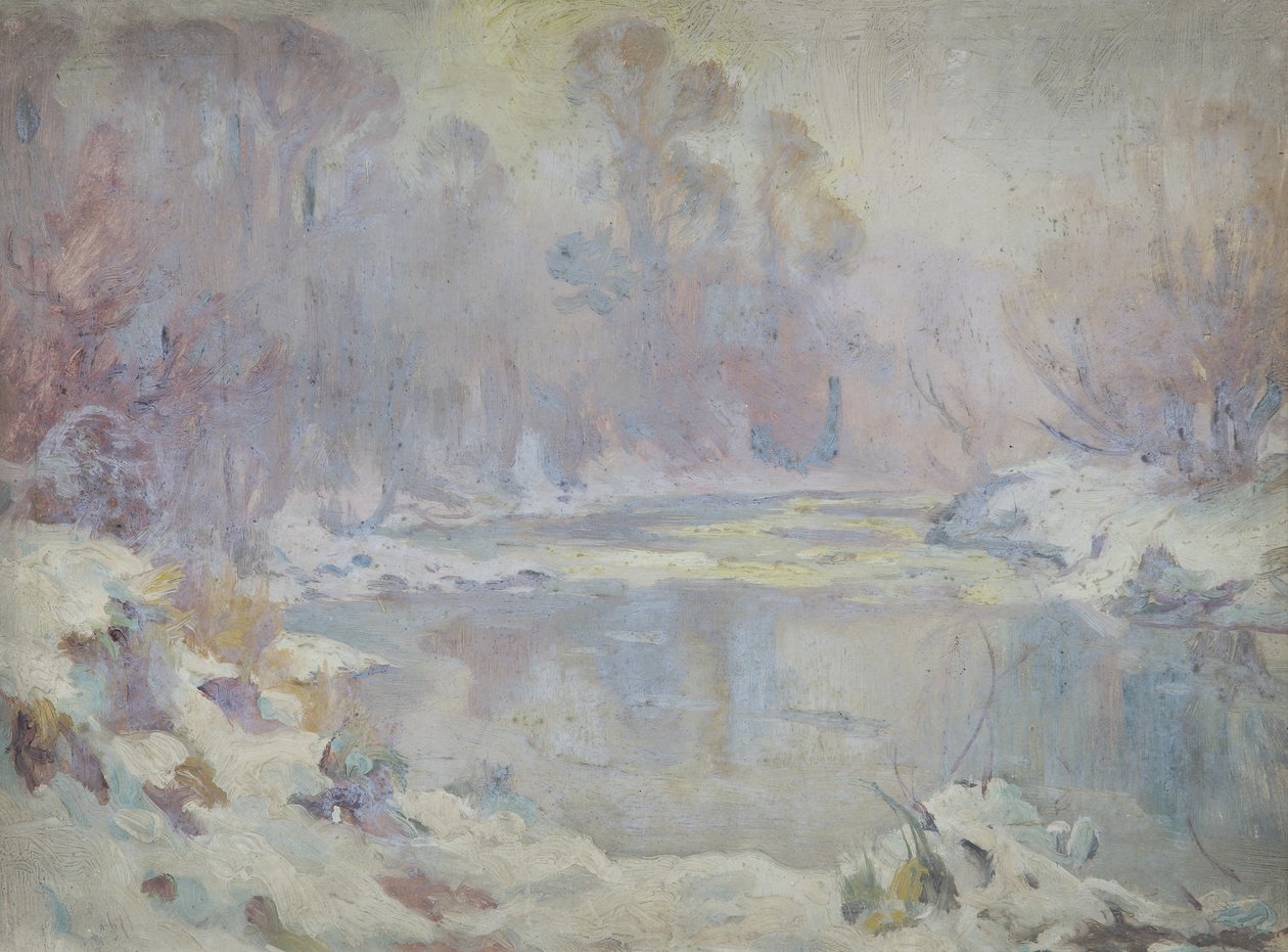 Kışın Nehir Manzarası by Harry William Adams